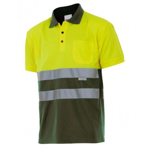 Polo bicolor manga corta alta visibilidad Polo bicolor manga corta alta visibilidad