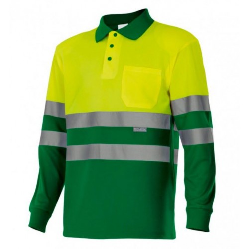 Polo bicolor manga larga alta visibilidad Polo bicolor manga larga alta visibilidad