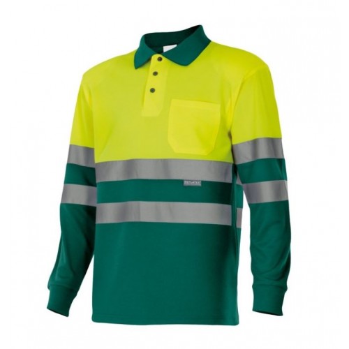 Polo bicolor manga larga alta visibilidad Polo bicolor manga larga alta visibilidad