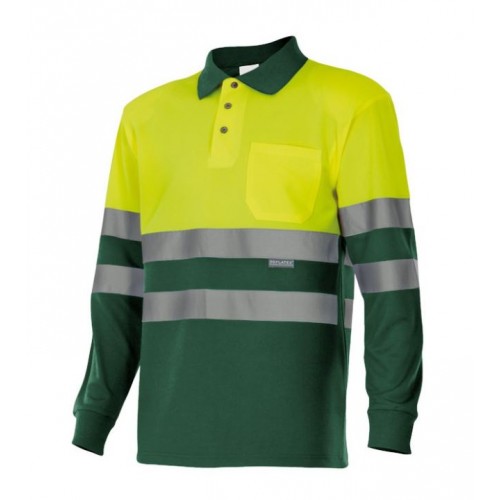 Polo bicolor manga larga alta visibilidad Polo bicolor manga larga alta visibilidad