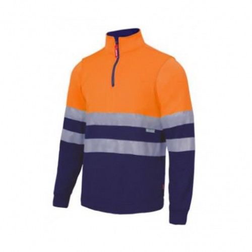 Sudadera bicolor con media cremallera alta visibilidad Sudadera bicolor con media cremallera alta visibilidad