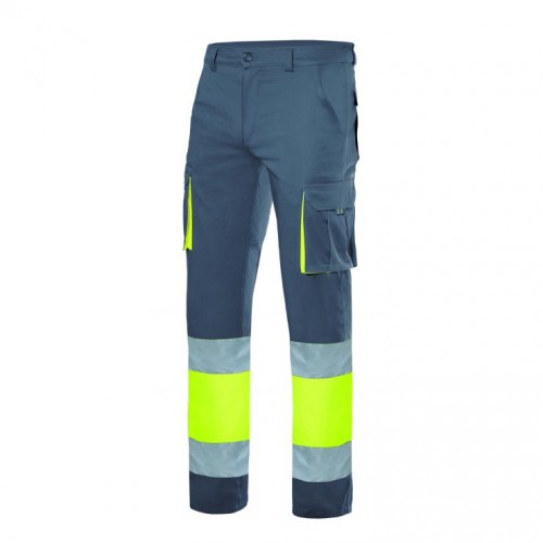 Pantalón stretch bicolor multibolsillos alta visibilidad Pantalón stretch bicolor multibolsillos alta visibilidad