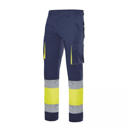 Pantalón stretch bicolor multibolsillos alta visibilidad Pantalón stretch bicolor multibolsillos alta visibilidad