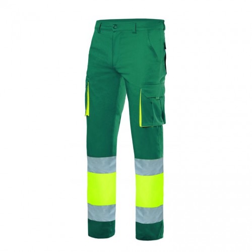 Pantalón stretch bicolor multibolsillos alta visibilidad Pantalón stretch bicolor multibolsillos alta visibilidad