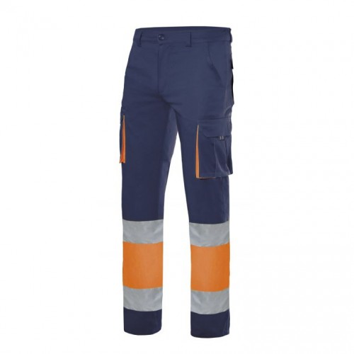 Pantalón stretch bicolor multibolsillos alta visibilidad Pantalón stretch bicolor multibolsillos alta visibilidad