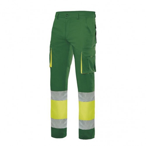 Pantalón 100% algodón bicolor multibolsillos alta visibilidad Pantalón 100% algodón bicolor multibolsillos alta visibilidad