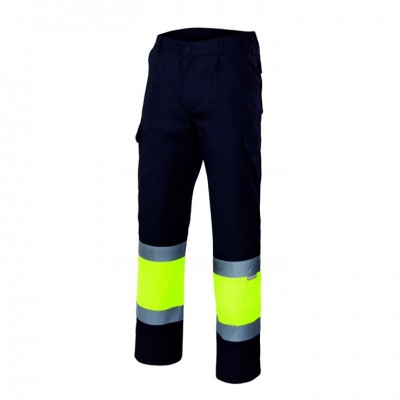 Pantalón bicolor multibolsillos alta visibilidad