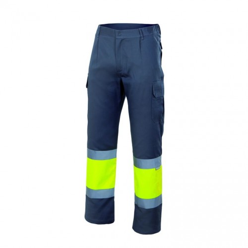 Pantalón forrado bicolor multibolsillos alta visibilidad Pantalón forrado bicolor multibolsillos alta visibilidad
