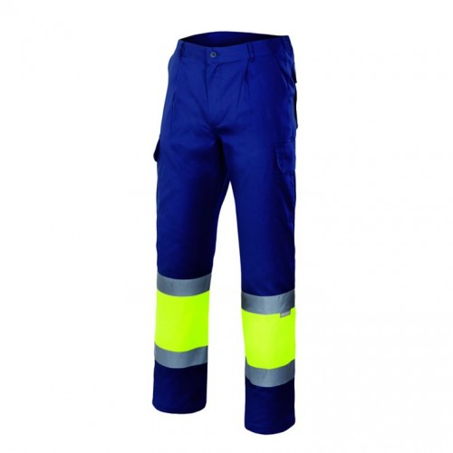 Pantalón forrado bicolor multibolsillos alta visibilidad Pantalón forrado bicolor multibolsillos alta visibilidad