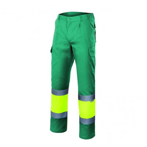 Pantalón forrado bicolor multibolsillos alta visibilidad Pantalón forrado bicolor multibolsillos alta visibilidad