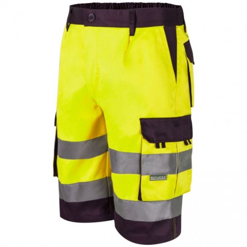 Bermudas bicolor multibolsillos alta visibilidad Bermudas bicolor multibolsillos alta visibilidad