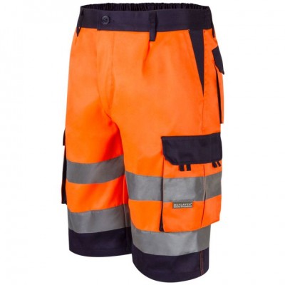 Bermudas bicolor multibolsillos alta visibilidad